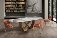 Lyra-oval-table-danish-260-cm-ceramic-Elysium-Marble-Brown-leg-Ashwood-Natural-chairs-Tempest-Lagoon-Vision-artico-Brick-legs-Ashwood-Natural